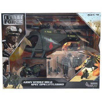 Игровой набор ELITE FORCE &mdash;МНОГОФУНКЦИОНАЛЬНЫЙ ВЕРТОЛЕТ MH-6 (вертолет, мотоцикл, фигурки, аксесс.) 101860 фото