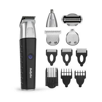 BaByliss Haircut kit Babyliss Lithium Power for beard, mustache, head, nose and body, battery, vibration motor, nozzles-10, steel, black MT812E фото