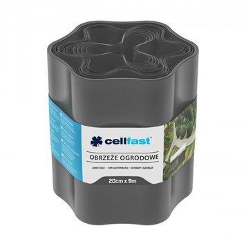 Стрічка газонна Cellfast, бордюрна, хвиляста, 20см x 9м, графіт 30-053 фото