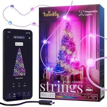 Twinkly Гірлянда Smart LED Twinkly Candies Pearl RGB 100 IP20 6м USB-C кабель прозорий без БЖ TWKP100RGB-T фото