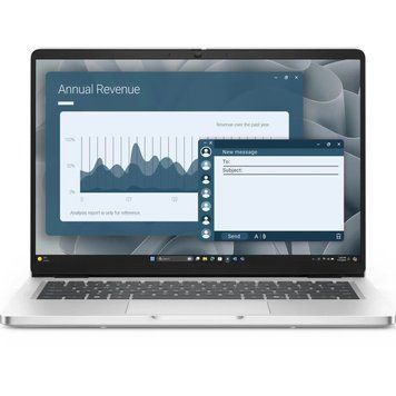 Dell Ноутбук Dell Pro 14 14" FHD+ IPS AG, AMD R5-220, 16GB, F512GB, UMA, Win11P, сріблястий, US клавіатура BTO507PC14255UA_W11P фото