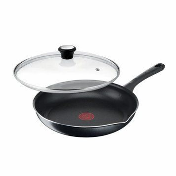 Tefal Сковорода з кришкою Tefal Day by Day, 28см, з кришкою, алюміній, бакеліт, скло, чорний B5580623_SET фото
