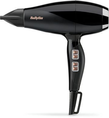 BaByliss Фен Air Power Pro, 2300Вт, режимов-3, дифузор, иониз-я, хол. обдув, керамика, черно-розовый 6716DE фото