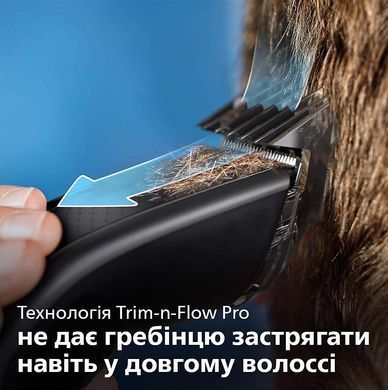 Philips Машинка для стрижки Series 7000, акум., роторный мотор, насадок-3, кейс,ножницы, расческа в компл., сталь, чорно-серый HC7650/15 фото