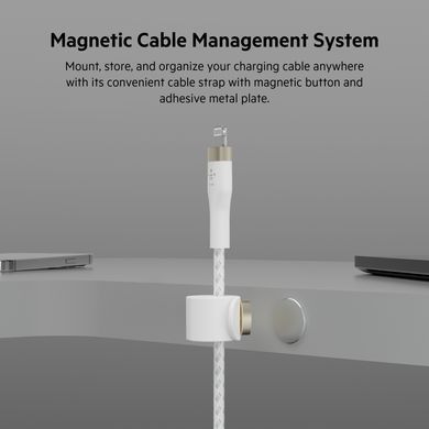 Belkin Кабель USB-С - Lightning BRAIDED SILICONE 1m White CAA011BT1MWH фото