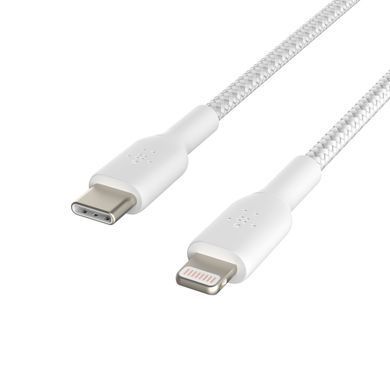Belkin Кабель USB-C > Lightning зарядки/синхронизации 1м, 30Вт, Type-C, витой, белый CAA004BT1MWH фото