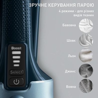 Tefal Steamer Tefal compact Pure Force, 1800W, 180ml, constant steam - 35g, ceramic soleplate, blue DT8755E0 фото