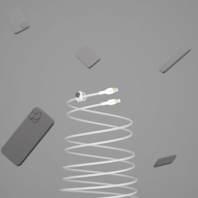 Belkin Кабель USB-С - Lightning BRAIDED SILICONE 1m White CAA011BT1MWH фото