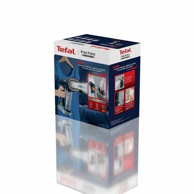 Tefal Steamer Tefal compact Pure Force, 1800W, 180ml, constant steam - 35g, ceramic soleplate, blue DT8755E0 фото