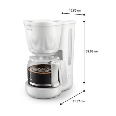Philips Кавоварка крапельна 3000 Series, 1.38л, мелена, підтримка температури, білий HD7411/00 фото