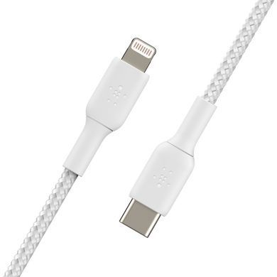 Belkin Кабель USB-C > Lightning зарядки/синхронизации 1м, 30Вт, Type-C, витой, белый CAA004BT1MWH фото