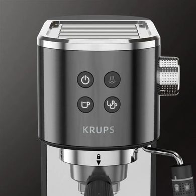 Krups Кофеварка рожковая Virtuoso + 1л, молотая, ручной капучинатор, 15 бар, черный XP444G10 фото