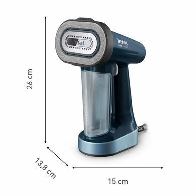 Tefal Steamer Tefal compact Pure Force, 1800W, 180ml, constant steam - 35g, ceramic soleplate, blue DT8755E0 фото