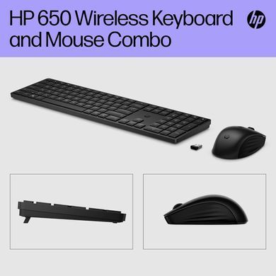HP Комплект клавіатура та миша НР 650, WL, EN/UK, чорний 4R013AA фото