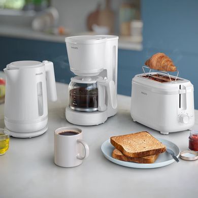 Philips Кавоварка крапельна 3000 Series, 1.38л, мелена, підтримка температури, білий HD7411/00 фото