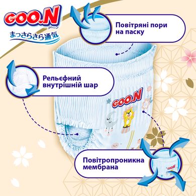 Трусики-підгузки GOO.N Premium Soft для дітей 12-17 кг (розмір 5(XL), унісекс, 36 шт) F1010101-158 фото