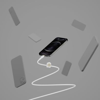 Belkin Кабель USB-С - Lightning BRAIDED SILICONE 1m White CAA011BT1MWH фото