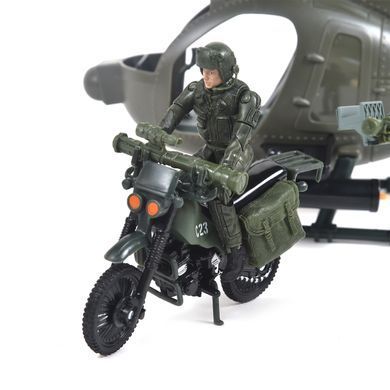 Игровой набор ELITE FORCE &mdash;МНОГОФУНКЦИОНАЛЬНЫЙ ВЕРТОЛЕТ MH-6 (вертолет, мотоцикл, фигурки, аксесс.) 101860 фото