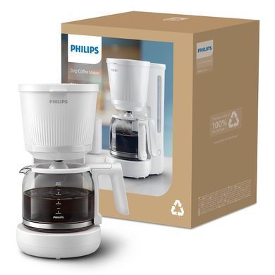 Philips Кавоварка крапельна 3000 Series, 1.38л, мелена, підтримка температури, білий HD7411/00 фото