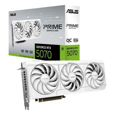ASUS Видеокарта GeForce RTX 5070 12GB GDDR7 OC PRIME-RTX5070-O12G-WHITE белый 90YV0M19-M0NA00 фото