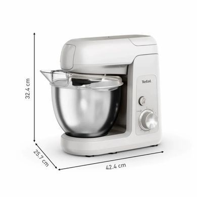 Tefal Кухонная машина Bake Partner 1100Вт, чаша-металл, корпус-пластик, насадок-8, белый QB525B38 фото
