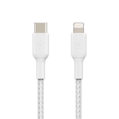 Belkin Кабель USB-C > Lightning зарядки/синхронизации 1м, 30Вт, Type-C, витой, белый CAA004BT1MWH фото