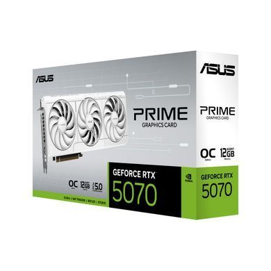 ASUS Видеокарта GeForce RTX 5070 12GB GDDR7 OC PRIME-RTX5070-O12G-WHITE белый 90YV0M19-M0NA00 фото