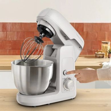 Tefal Кухонная машина Bake Partner 1100Вт, чаша-металл, корпус-пластик, насадок-8, белый QB525B38 фото