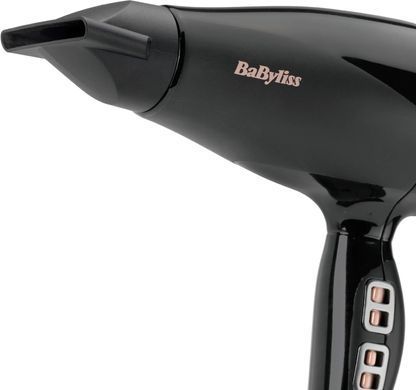 BaByliss Фен Air Power Pro, 2300Вт, режимов-3, дифузор, иониз-я, хол. обдув, керамика, черно-розовый 6716DE фото