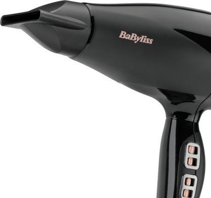 BaByliss Фен Air Power Pro, 2300Вт, режимов-3, дифузор, иониз-я, хол. обдув, керамика, черно-розовый 6716DE фото