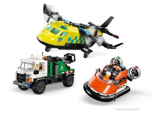 LEGO Конструктор LEGO City Ремікс літака, вантажівки та судна на повітряній подушці 60505- фото