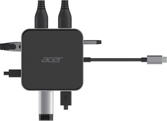 Acer Хаб USB-С > HDMI/DP/2xUSB-A3.2/USB-C/RJ45/mini-jack, 0.15м, чорний HP.DSCAB.013 фото