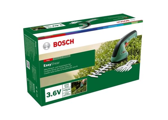 Bosch Кусторез аккумуляторный EasyShear, 3.6В, 1х1.5Ач, лезвие 12см, шаг реза 8мм, 0.5кг 0.600.833.303 фото