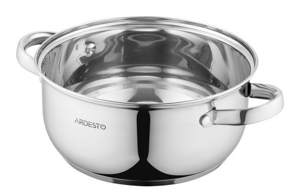 Кастрюля Ardesto Gemini Gourmet Aosta, стеклянная крышка, 2.7 л, нержавеющая сталь AR1926BC фото