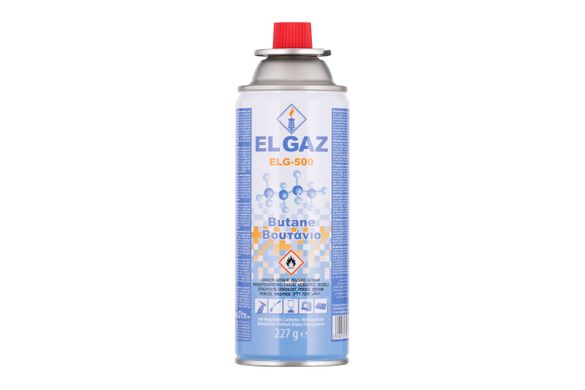 Балон-картридж газовий EL GAZ ELG-500, бутан 227 г, цанговий, для газових пальників та плит, одноразовий 104ELG-500 фото