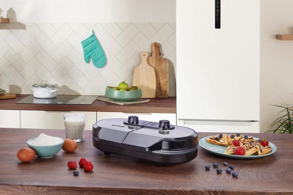 Gorenje Міні-гриль 1400Вт, алюміній, пластина д/вафель, корпус-метал, чорний WM1400SB фото