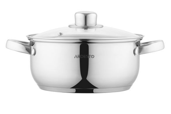 Кастрюля Ardesto Gemini Gourmet Aosta, стеклянная крышка, 2.7 л, нержавеющая сталь AR1926BC фото