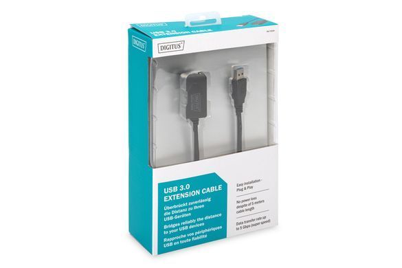 Digitus Подовжувач USB 3.0 Active Cable, A/M-A/F, 5м, чорний DA-73104 фото