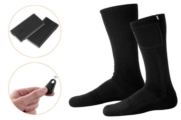 Шкарпетки з підігрівом 2E Race Black з дистанційним контролером, розмір XL 2E-HSRCXL-BK фото