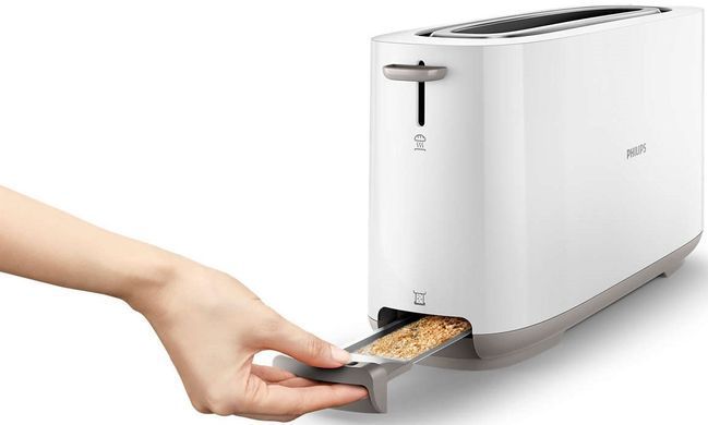 Philips Тостер Daily Collection, 1000Вт, пластик, 1 відділення, білий