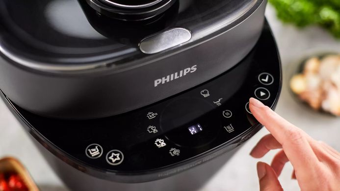 Мультиварка-скороварка PHILIPS All-in-One Cooker, 1000Вт, чаша-5л, кнопкове керування, пластик, чорний HD2151/40 фото