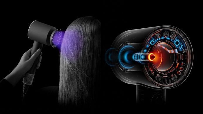 Dyson Фен Dyson HD16 Supersonic Nural Prussian Blue/Rich Copper, 1600Вт, 3 режими, 5 насадок, іонізація, хол. обдув, синій 122701-01 фото