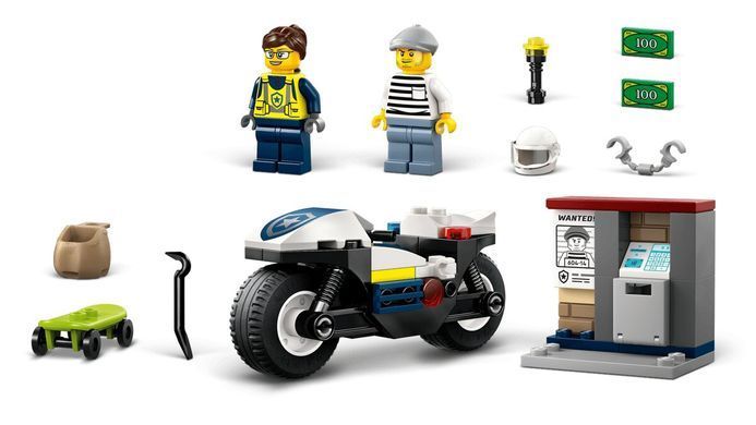 LEGO Конструктор LEGO City Переслідування на поліцейському мотоциклі 60455 фото