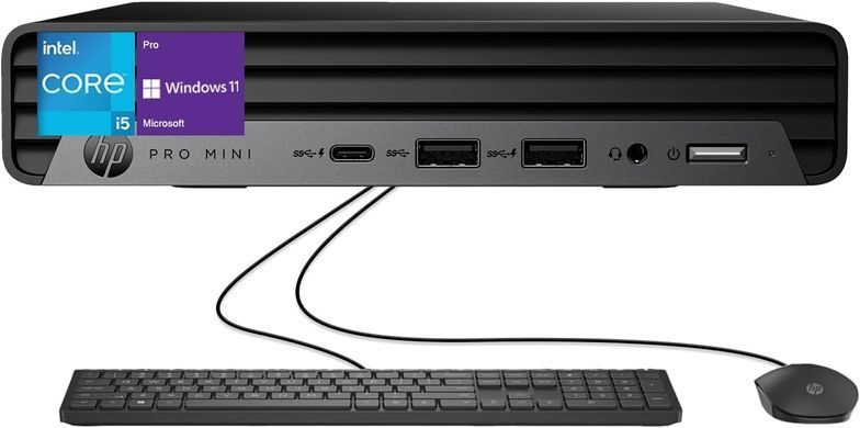 HP Комп'ютер персональний неттоп Pro 400-G9 Mini, Intel i3-13100T, 8GB, F512GB, UMA, WiFi, кл+м, 3р, Win11P 884V0EA фото