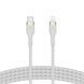 Belkin Кабель USB-С - Lightning BRAIDED SILICONE 1m White 16 - магазин Coolbaba Toys