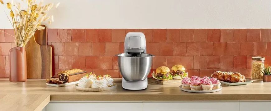 Tefal Кухонная машина Bake Partner 1100Вт, чаша-металл, корпус-пластик, насадок-8, белый QB525B38 фото