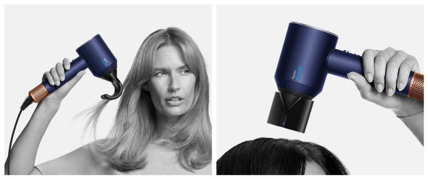 Dyson Фен Dyson HD16 Supersonic Nural Prussian Blue/Rich Copper, 1600Вт, 3 режими, 5 насадок, іонізація, хол. обдув, синій 122701-01 фото