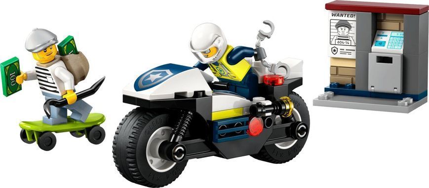 LEGO Конструктор LEGO City Переслідування на поліцейському мотоциклі 60455 фото