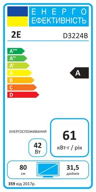 2E Монитор 31.5" D3224B 2xHDMI, DP, IPS, 2560x1440, 75Hz, 5ms, FreeSync 2E-D3224B-01.UA фото