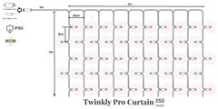 Twinkly Pro Smart LED Гірлянда Twinkly Pro Curtain RGBW 250 (10 по 25), IP65, AWG22 PVC Rubber зелений TW-PLC-CU-CA-10X25SPP-GR фото